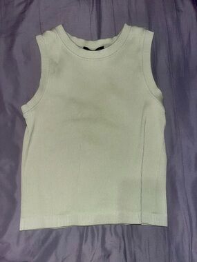 Moa Moa Ribbed Tank Top in Mint Green